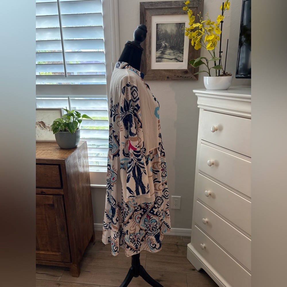 Tiered Tribal Print Dress, XL - Picture 2 of 9